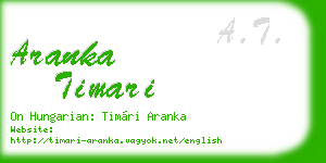 aranka timari business card